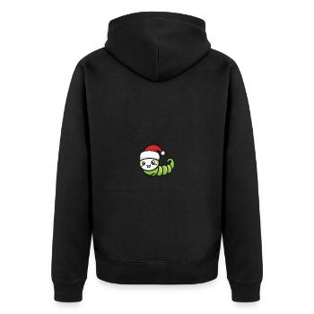 Wurm Weihnachten Niedlich - Unisex Premium Bio Zip Hoodie - Schwarz - Hinten - Nico (187cm)