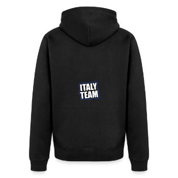 Italien Team Reisen Urlaub - Unisex Premium Bio Zip Hoodie - Schwarz - Hinten - Nico (187cm)