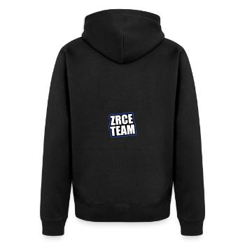 Zrce Team Reisen Urlaub - Unisex Premium Bio Zip Hoodie - Schwarz - Hinten - Nico (187cm)