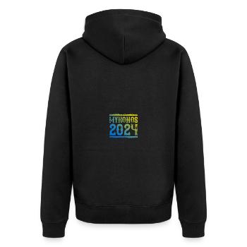 Mykonos 2024 - Veste à capuche bio Premium Unisexe - noir - Dos - Nico (187cm)