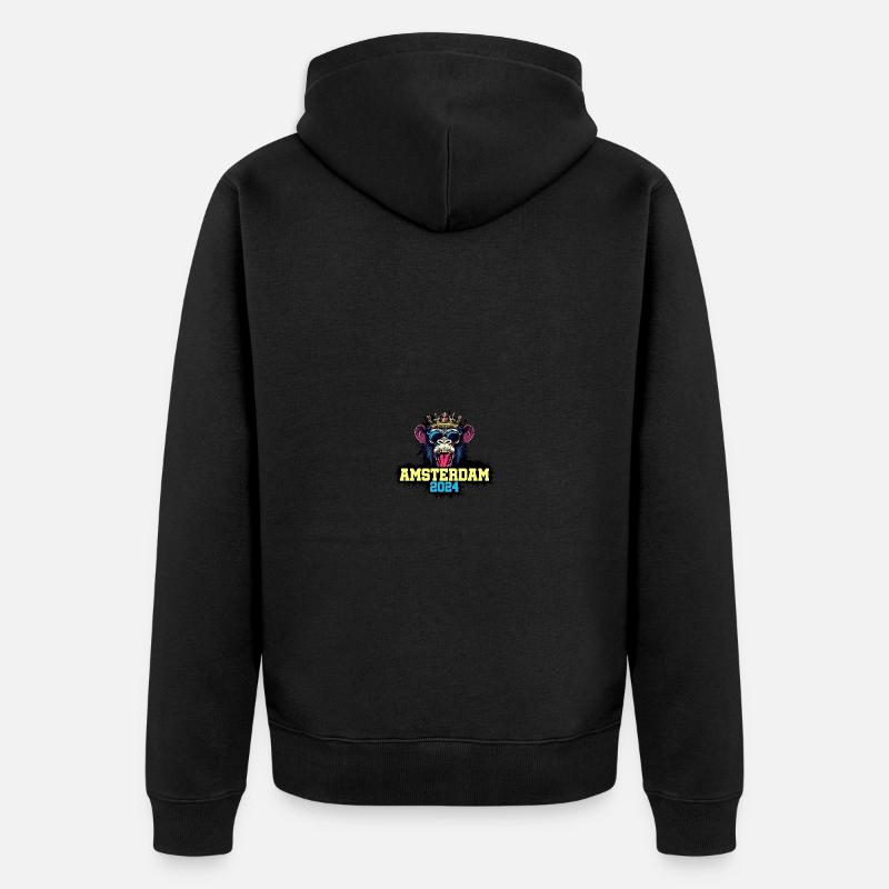 Amsterdam 2024 Singe - Veste à capuche bio Premium Unisexe - noir