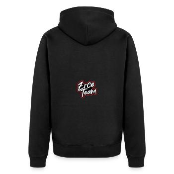 Zrce Team - Unisex Premium Bio Zip Hoodie - Schwarz - Hinten - Nico (187cm)