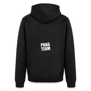 Prag Team Reisen Urlaub - Unisex Premium Bio Zip Hoodie - Schwarz - Hinten - Nico (187cm)