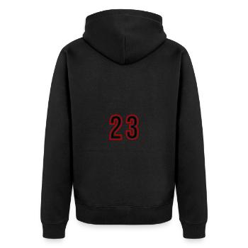 Maillot 23 Années - Veste à capuche bio Premium Unisexe - noir - Dos - Nico (187cm)
