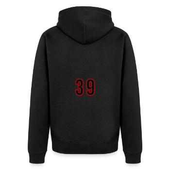 Maillot 39 Années - Veste à capuche bio Premium Unisexe - noir - Dos - Nico (187cm)