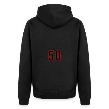 50 Number Years Jersey - Unisex Premium Organic Zip Hoodie - black - Back - Nico (187cm)