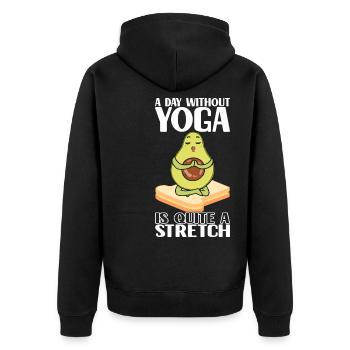 Avocado Toast - Unisex Premium Bio Zip Hoodie - Schwarz - Hinten - Nico (187cm)