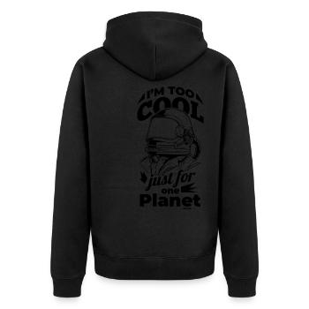 Astronaut - Unisex Premium Bio Zip Hoodie - Schwarz - Hinten - Nico (187cm)