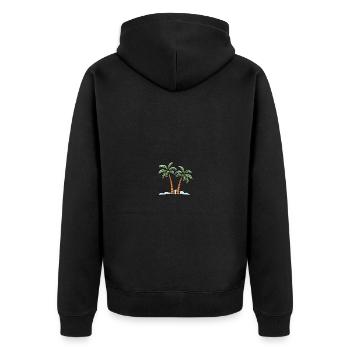 Palmen Insel Urlaub - Unisex Premium Bio Zip Hoodie - Schwarz - Hinten - Nico (187cm)