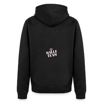 Malle Team - Unisex Premium Organic Zip Hoodie - black - Back - Nico (187cm)