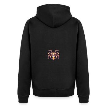 Tarantula Bier Spinne Pixel - Unisex Premium Bio Zip Hoodie - Schwarz - Hinten - Nico (187cm)