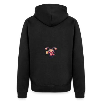 Fourmi bière pixel - Veste à capuche bio Premium Unisexe - noir - Dos - Nico (187cm)