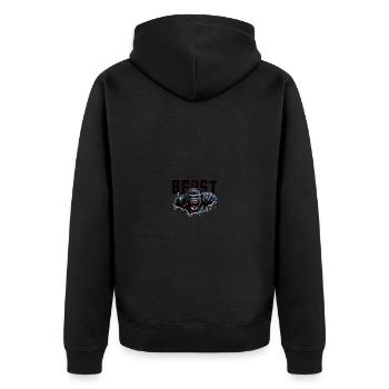 Gorilla Beast - Unisex Premium Bio Zip Hoodie - Schwarz - Hinten - Nico (187cm)