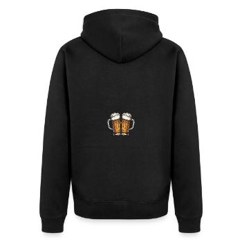 Bierkrug Bier Anstoßen - Unisex Premium Bio Zip Hoodie - Schwarz - Hinten - Nico (187cm)