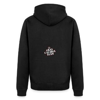 Gran Canaria Team - Unisex Premium Organic Zip Hoodie - black - Back - Nico (187cm)
