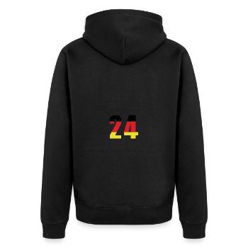 Maillot 24 Numéro Allemagne - Veste à capuche bio Premium Unisexe - noir - Dos - Nico (187cm)
