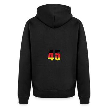 Maillot 45 Numéro Allemagne - Veste à capuche bio Premium Unisexe - noir - Dos - Nico (187cm)