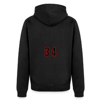 34 Number Years Jersey - Unisex Premium Organic Zip Hoodie - black - Back - Nico (187cm)
