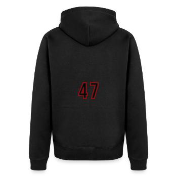 47 Number Years Jersey - Unisex Premium Organic Zip Hoodie - black - Back - Nico (187cm)