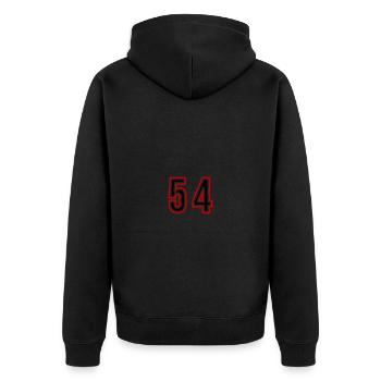 Maillot 54 Années - Veste à capuche bio Premium Unisexe - noir - Dos - Nico (187cm)