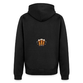 Beer Team Beer Glass - Unisex Premium Organic Zip Hoodie - black - Back - Nico (187cm)