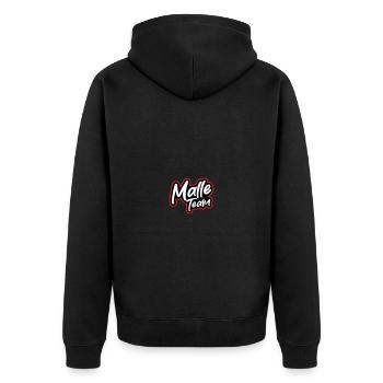 Malle Team - Unisex Premium Organic Zip Hoodie - black - Back - Nico (187cm)