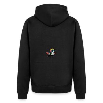 Kolibri Vogel Halloween Tier - Unisex Premium Bio Zip Hoodie - Schwarz - Hinten - Nico (187cm)