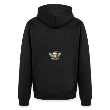 Bande dessinée de Noël papillon - Veste à capuche bio Premium Unisexe - noir - Dos - Nico (187cm)