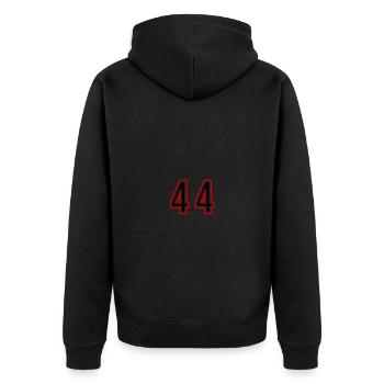 Maillot 44 Années - Veste à capuche bio Premium Unisexe - noir - Dos - Nico (187cm)