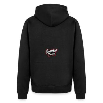 Croatia Team - Unisex Premium Organic Zip Hoodie - black - Back - Nico (187cm)