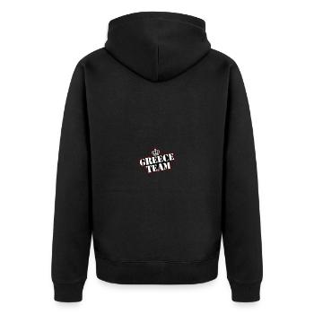 Greece Team - Unisex Premium Bio Zip Hoodie - Schwarz - Hinten - Nico (187cm)