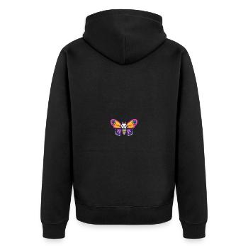Schmetterling Halloween Tier - Unisex Premium Bio Zip Hoodie - Schwarz - Hinten - Nico (187cm)