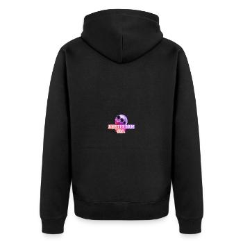 Amsterdam 2024 Palmen - Unisex Premium Bio Zip Hoodie - Schwarz - Hinten - Nico (187cm)