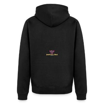 Barcelone 2024 Cochon de fête - Veste à capuche bio Premium Unisexe - noir - Dos - Nico (187cm)