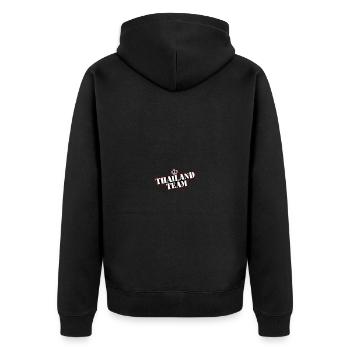 Thailand Team - Unisex Premium Organic Zip Hoodie - black - Back - Nico (187cm)