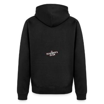 Tenerife Team - Unisex Premium Organic Zip Hoodie - black - Back - Nico (187cm)
