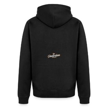 Amsterdam Team - Unisex Premium Organic Zip Hoodie - black - Back - Nico (187cm)