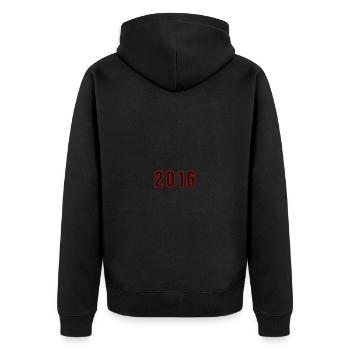 2016 Year Number - Unisex Premium Organic Zip Hoodie - black - Back - Nico (187cm)