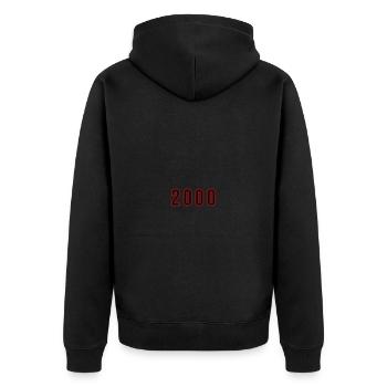 2000 Jahr Zahl - Unisex Premium Bio Zip Hoodie - Schwarz - Hinten - Nico (187cm)