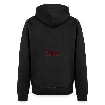 2002 Année Numéro - Veste à capuche bio Premium Unisexe - noir - Dos - Nico (187cm)