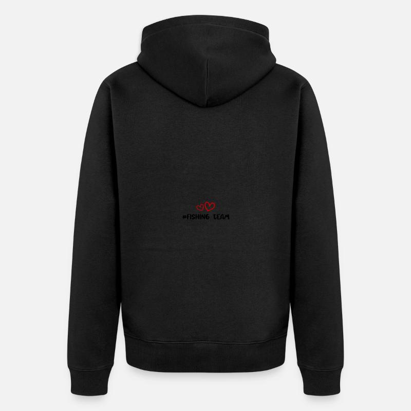 Cœur d’équipe de pêche - Veste à capuche bio Premium Unisexe - noir