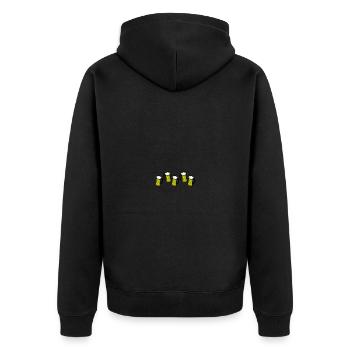 Bier Symbol Saufen - Unisex Premium Bio Zip Hoodie - Schwarz - Hinten - Nico (187cm)
