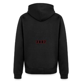 2007 Jahr Geburtstag - Unisex Premium Bio Zip Hoodie - Schwarz - Hinten - Nico (187cm)