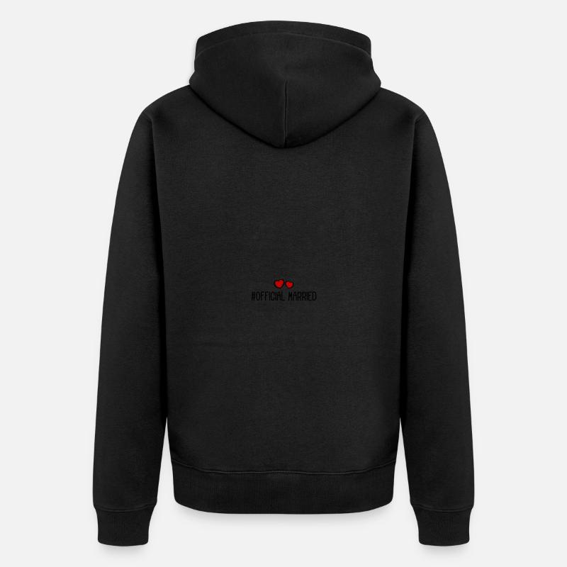 Coeur de mariage marié - Veste à capuche bio Premium Unisexe - noir