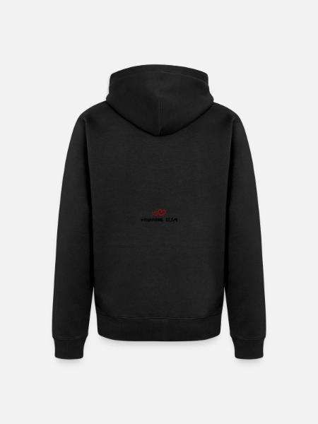 Running Team Herz - Unisex Premium Bio Zip Hoodie - Schwarz