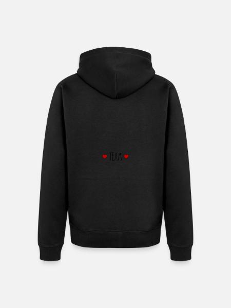 Team Herz - Unisex Premium Bio Zip Hoodie - Schwarz