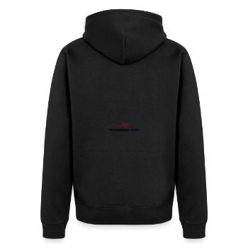 fieldhockey team herz - Unisex Premium Bio Zip Hoodie - Schwarz - Hinten - Nico (187cm)