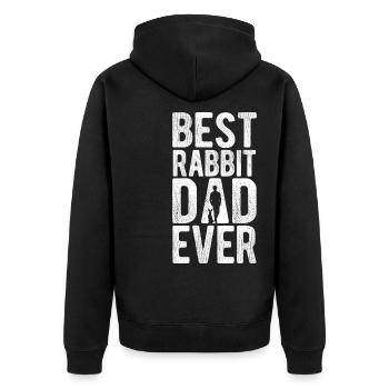 Best Rabbit Dad Ever Bunny Dad Rabbit Vintage H - Unisex Premium Organic Zip Hoodie - black - Back - Nico (187cm)