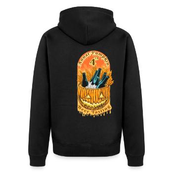 Halloween Pumpkin Horror - Unisex Premium Organic Zip Hoodie - black - Back - Nico (187cm)