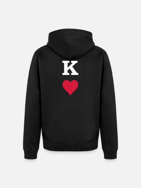 King Heart - Unisex Premium Organic Zip Hoodie - black